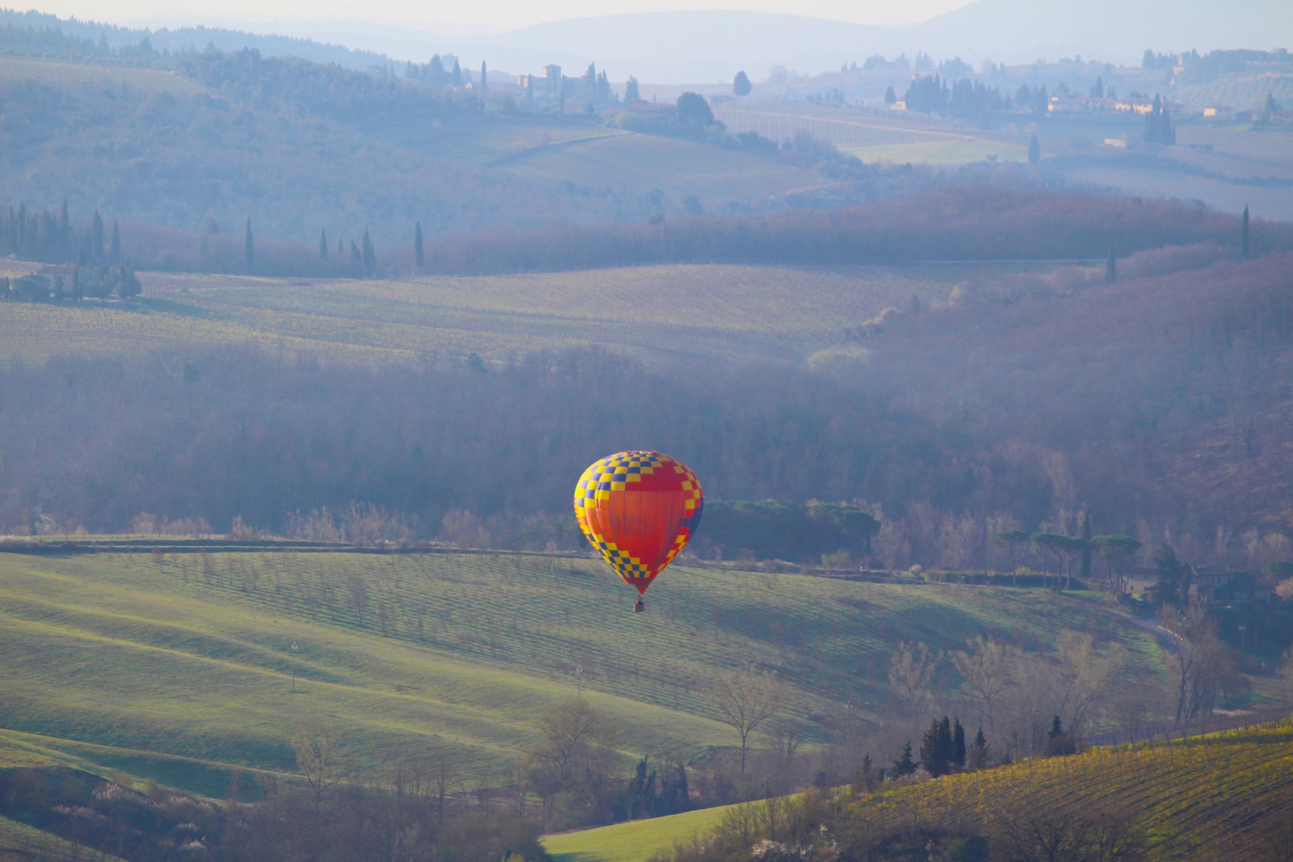 Toscana dall'alto in Mongolfiera